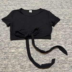 Alphalete Cropped T Shirt with Tie Size Small